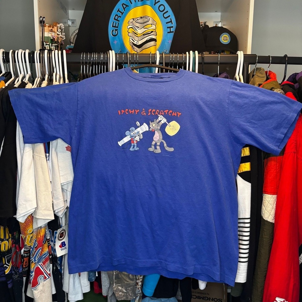Vintage 2000 Simpsons Itchy & Scratchy Single Stitch T Shirt XXL Changes USA FOX